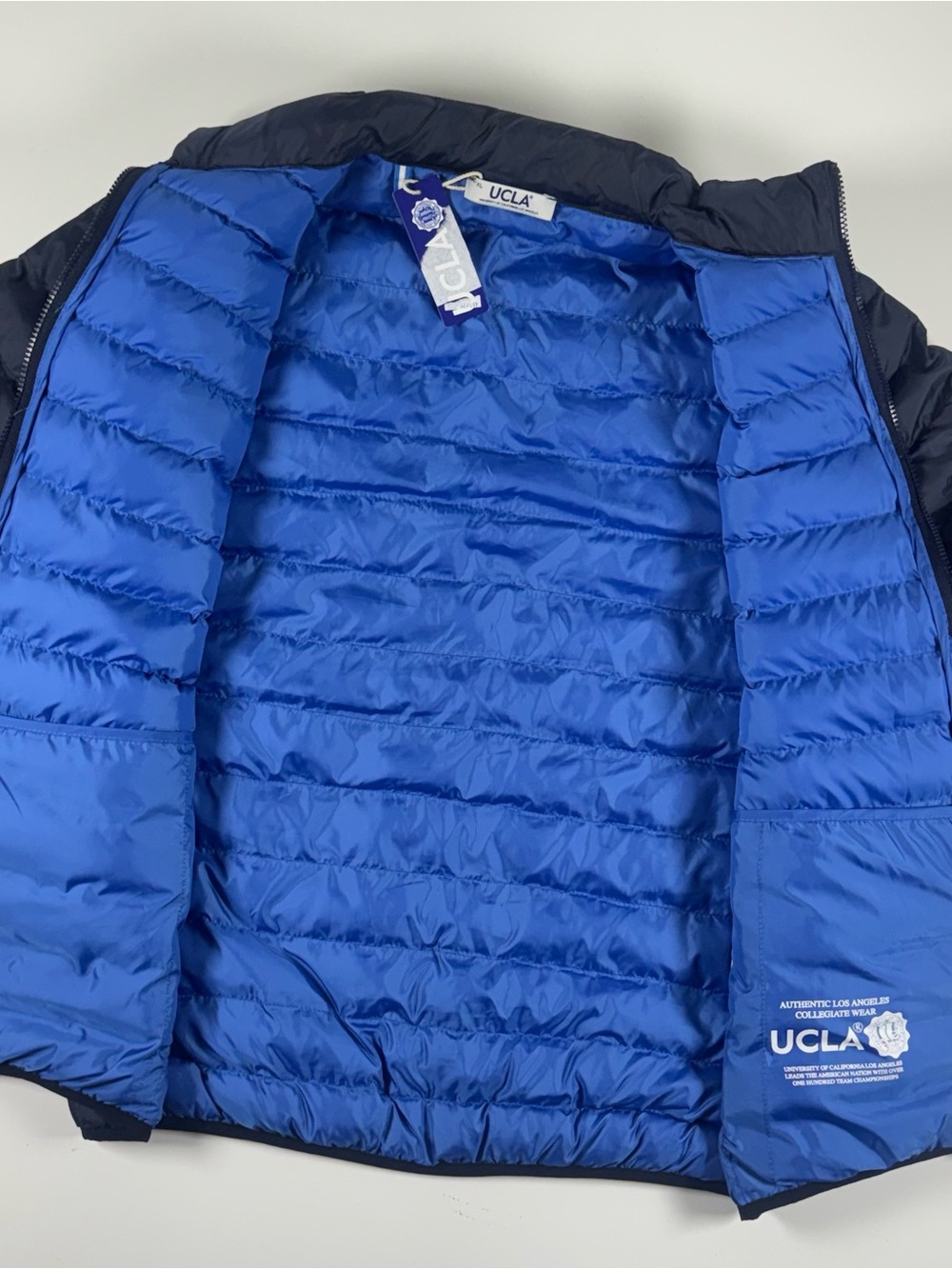 UCLA Men’s Navy & Royal Blue Packable Puffer Jacket